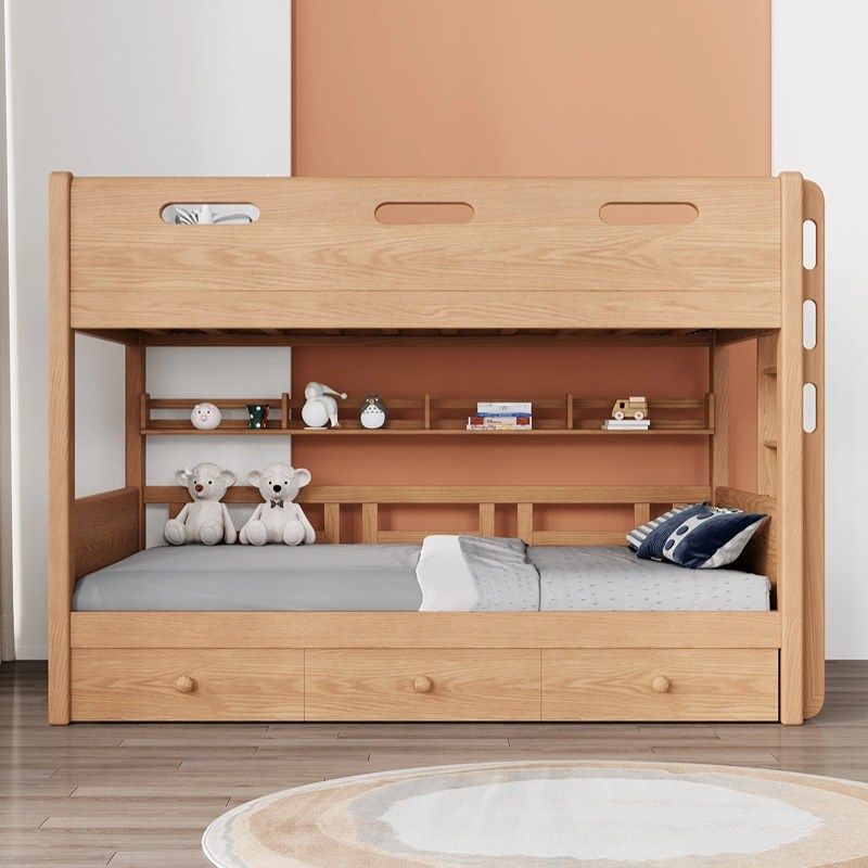 北欧简约上下床双层床全实木高低床成人上下铺红橡木子母床儿童床,淘宝优惠券,粉丝福利购,淘宝优惠卷