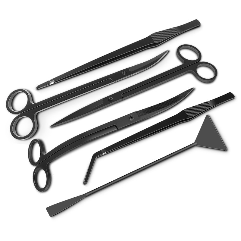 不锈钢碳化水草工具套装剪刀鱼缸修剪夹镊子平沙铲波浪剪刮藻刀,淘宝优惠券,粉丝福利购,淘宝优惠卷