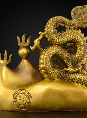 黄铜避火龙摆件厨房在西北角火烧天门铜龙家居装饰工艺品大号