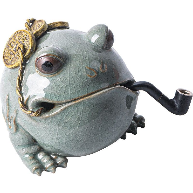 创意陶瓷三足哥窑金蟾茶宠可养蟾蜍家居招财摆件茶室茶桌桌面摆设,淘宝优惠券,粉丝福利购,淘宝优惠卷