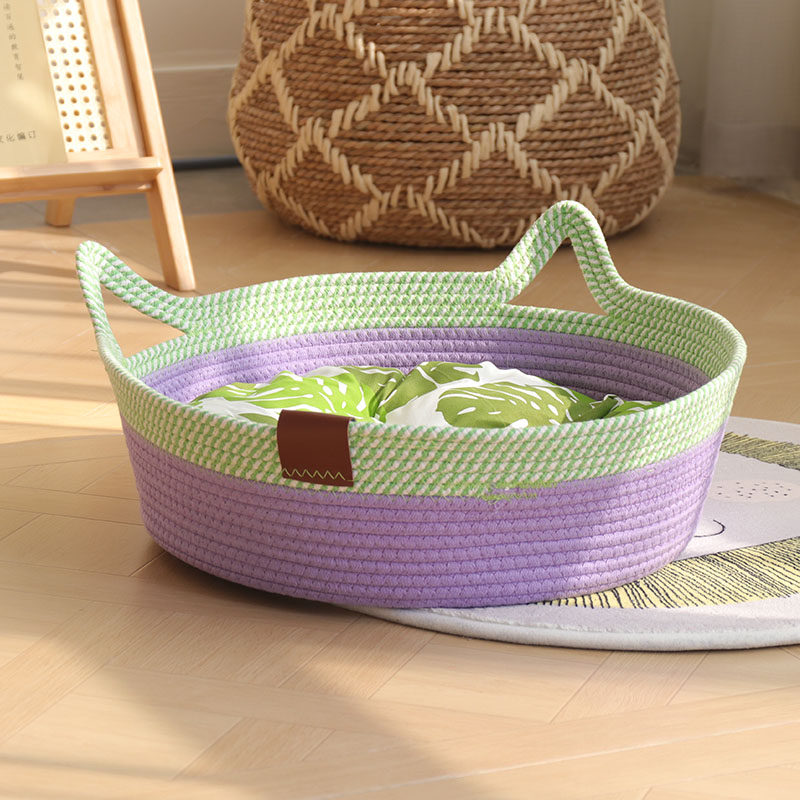 新款冬季猫耳编织猫窝四季通用大猫咪猫产房睡觉保暖宠物窝可水洗,淘宝优惠券,粉丝福利购,淘宝优惠卷