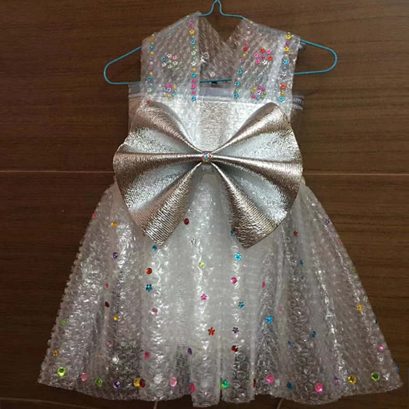 儿童礼服环保时装秀演出服亲子装走秀公主裙DIY手工家庭作业,淘宝优惠券,粉丝福利购,淘宝优惠卷