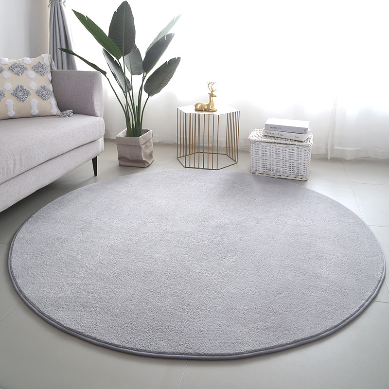 圆形转椅地垫电脑椅子垫客厅茶几毯卧室书房吊篮垫子白色拍照地毯,淘宝优惠券,粉丝福利购,淘宝优惠卷