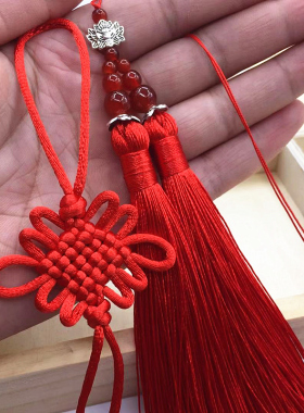 中国结挂件小号方胜结半成品流苏穗子车挂饰diy手工材料吊坠装饰