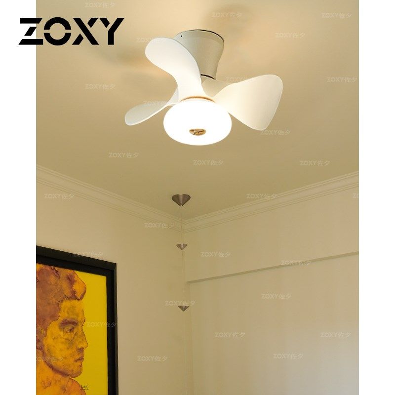 zoxy中古奶油风北欧吸顶风扇灯卧室简约吊扇灯餐厅书房变频电风灯,淘宝优惠券,粉丝福利购,淘宝优惠卷