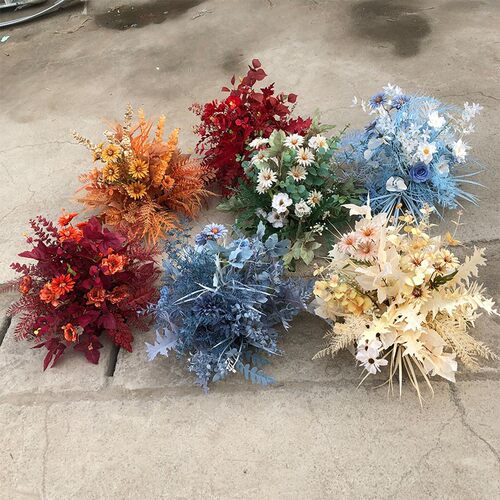 新款婚庆道具 花艺套系绢花路引挂花舞台摆件t台装饰迎宾布置花排 - 图1