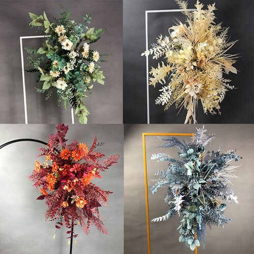 新款婚庆道具 花艺套系绢花路引挂花舞台摆件t台装饰迎宾布置花排 - 图0