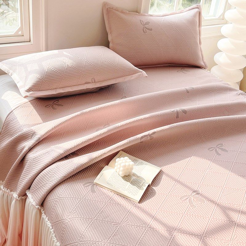 公主风床裙款冰豆豆凉席三件套a类母婴可机洗冰丝席空调席可机洗,淘宝优惠券,粉丝福利购,淘宝优惠卷