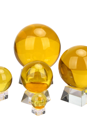 合成水晶球红水晶球白水晶球粉水晶球紫水晶球黄水晶球摆件