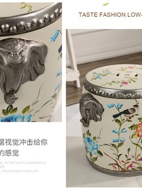 家居装饰饰品客厅摆件创意象凳茶几凳室内装饰鼓凳陶瓷工艺品摆设