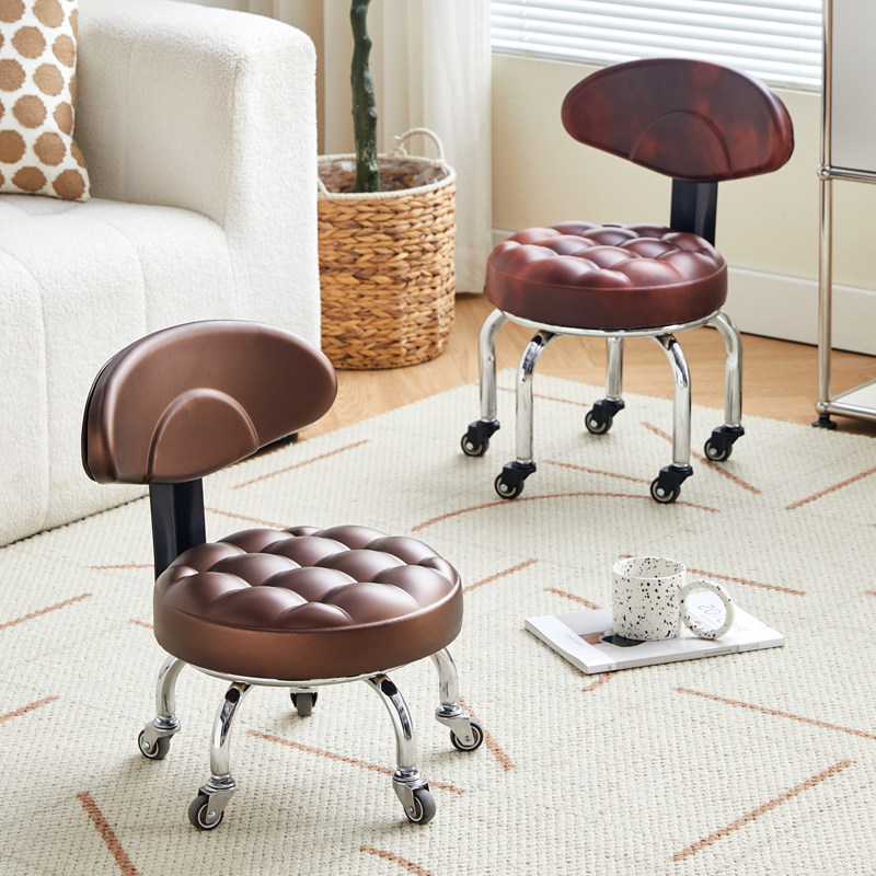 滑轮矮凳家用静音带娃学步小椅子可移动美缝擦地圆凳万向轮小凳子,淘宝优惠券,粉丝福利购,淘宝优惠卷