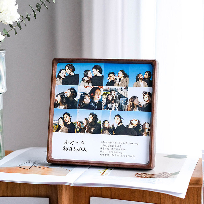实木相框摆台高级感定制洗照片来图打印宝宝周岁情侣周年纪念装裱,淘宝优惠券,粉丝福利购,淘宝优惠卷