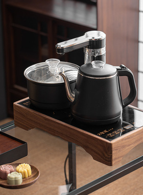 胡桃木嵌入式电茶炉实木边框