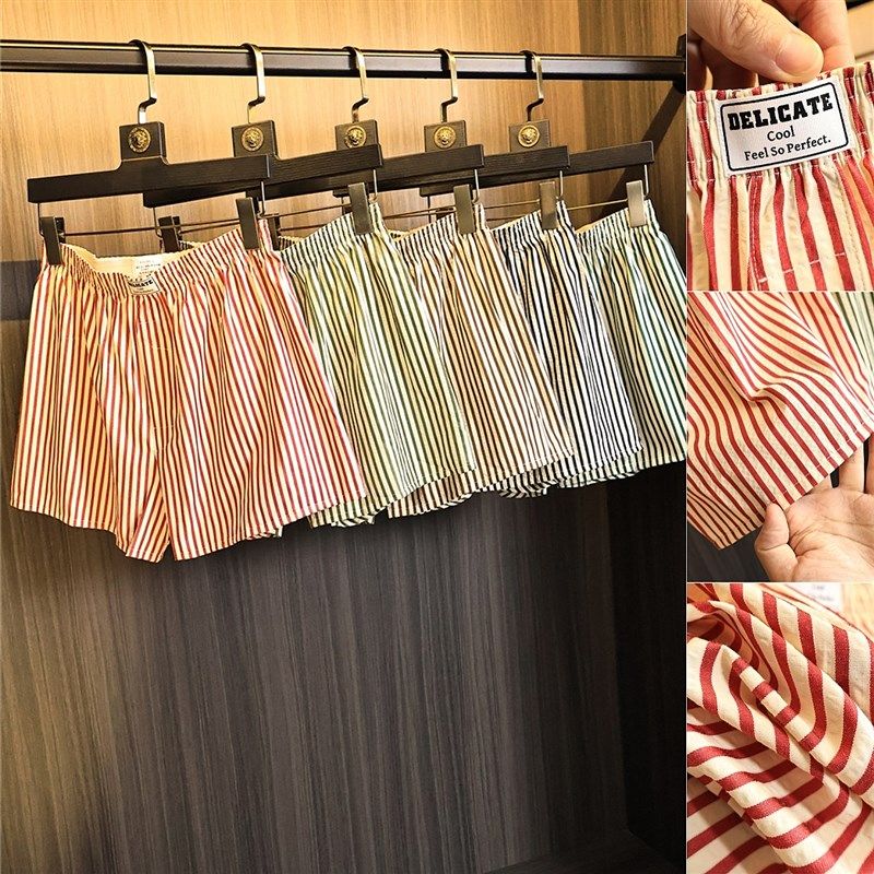 【梭织薄款】阿罗裤!春秋睡裤条纹休闲裤透气短裤家居平角短裤男,淘宝优惠券,粉丝福利购,淘宝优惠卷