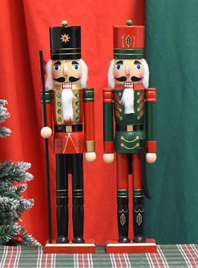 英伦50cm胡桃夹子木偶士兵创意家居酒吧咖啡厅迎宾招财装饰品摆件