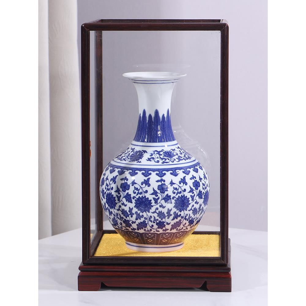 Mahogany glass cover, rosewood vase, antique antiques, Buddha statues, handicrafts, display box, dust-proof cover, custom-made