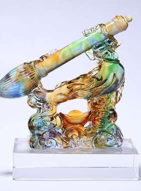 琉璃文昌笔摆件办公室书房桌面装饰生日退休毕业礼物刻字纪念品