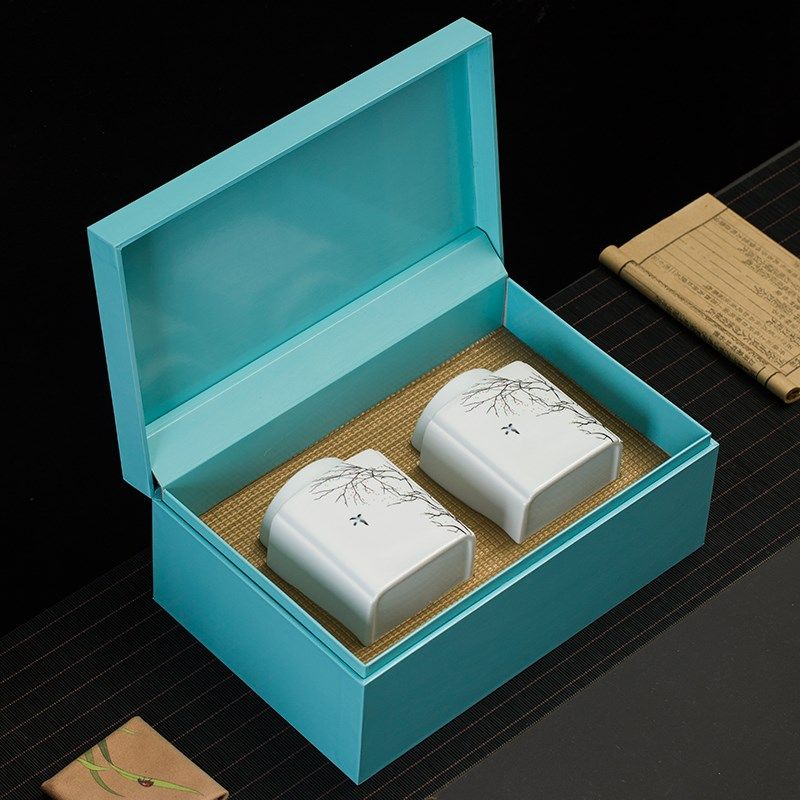 新款茶叶包装空礼盒瓷密封罐高档龙井包装通用双罐红茶绿茶陶定制,淘宝优惠券,粉丝福利购,淘宝优惠卷