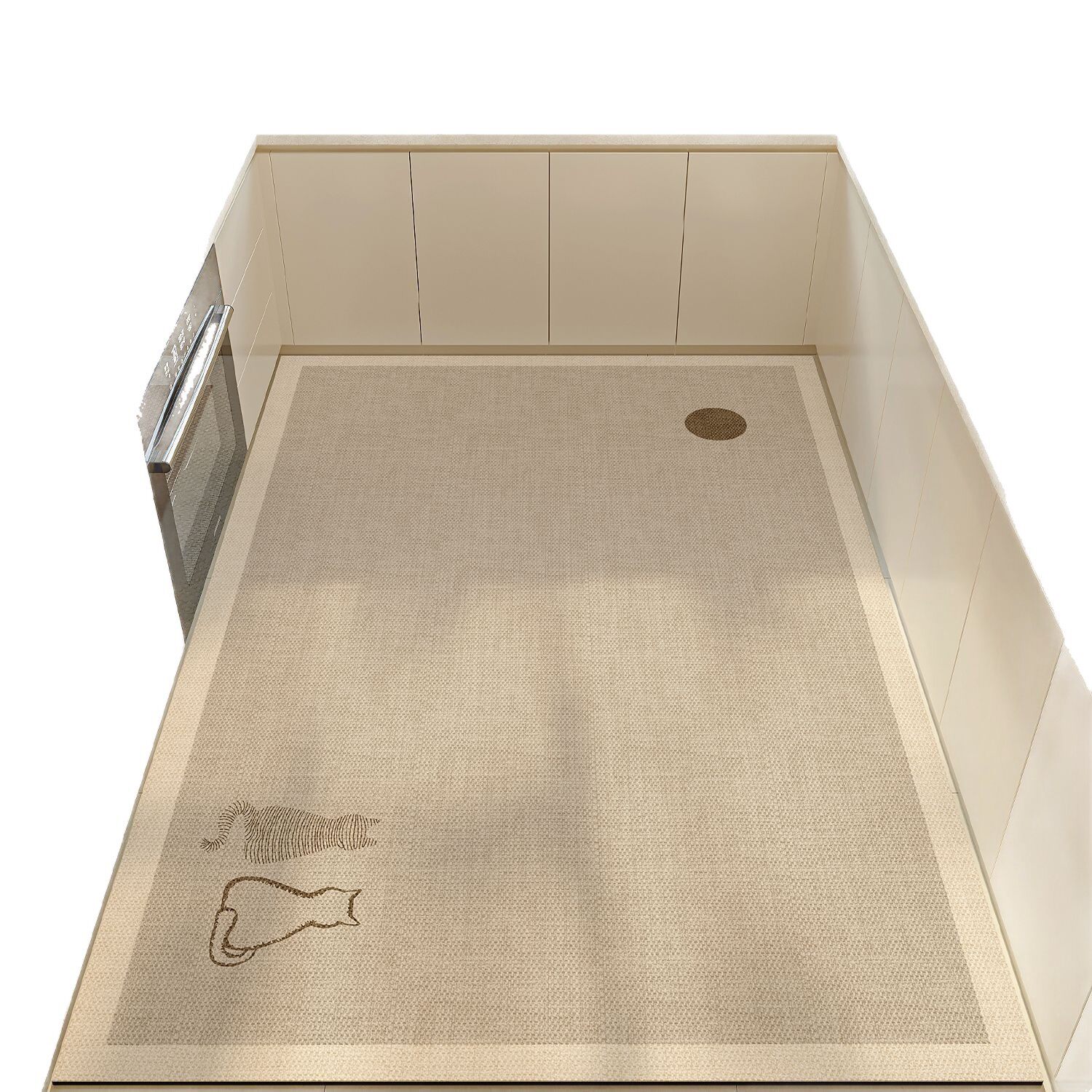 Kitchen and bathroom water-absorbing and oil-absorbing anti-slip diatom mud mat