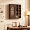 Solid wood new Chinese style retro wall shelf
