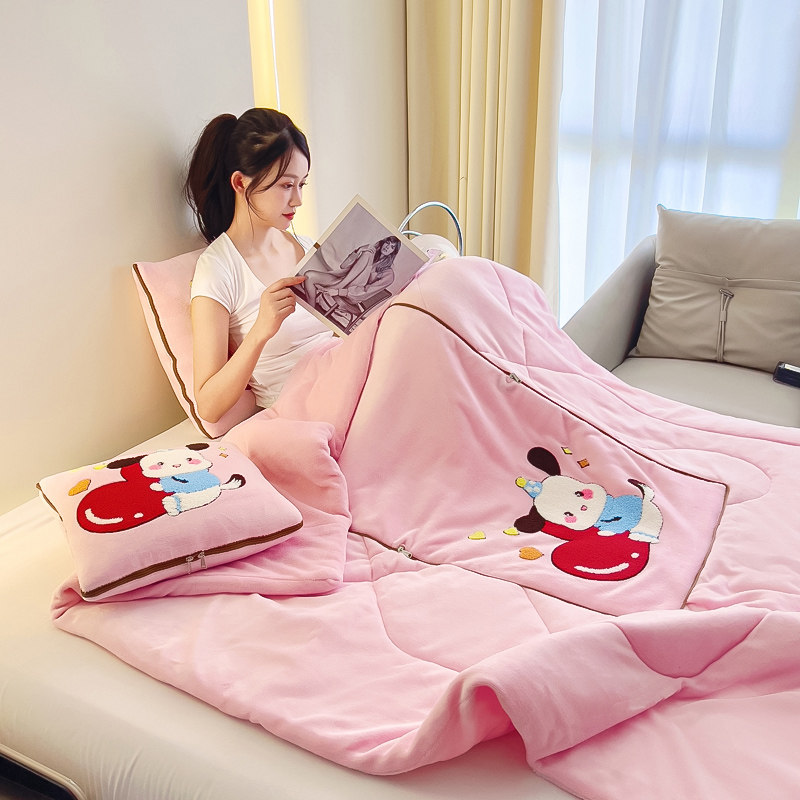 冬季加厚两用抱枕被可爱卡通二合一汽车载靠垫办公室午休摺叠毛毯,淘宝优惠券,粉丝福利购,淘宝优惠卷