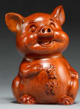 木雕刻十二生肖摆件三合生肖鼠牛虎兔龙蛇马羊猴鸡狗猪装饰工艺品