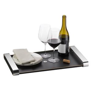 德国WMF福腾宝不锈钢把手下午茶木制托盘茶盘餐盘服务盘小桌子