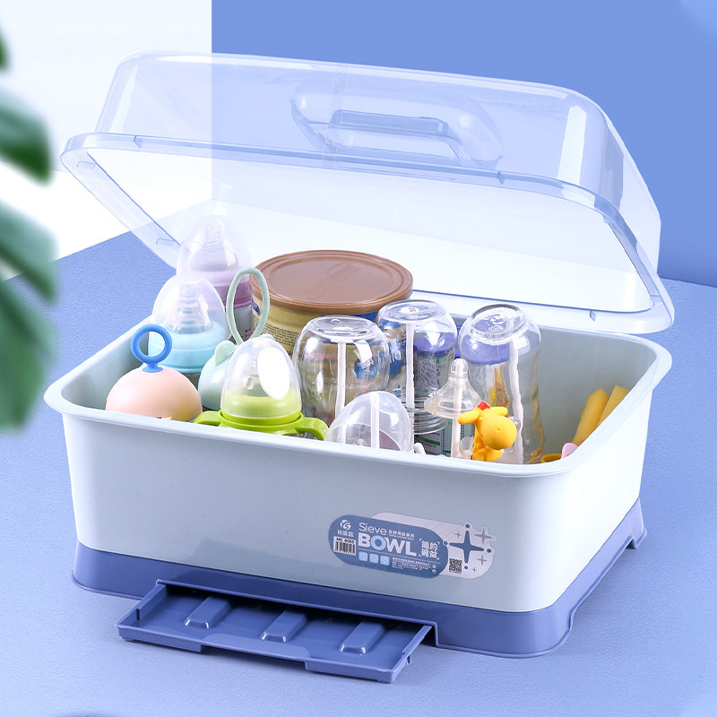 放奶瓶收纳箱防尘宝宝沥水置物架餐具辅食收纳盒大号带盖婴儿用品,淘宝优惠券,粉丝福利购,淘宝优惠卷