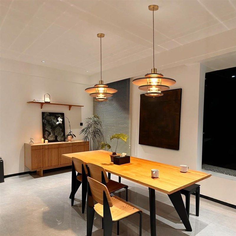 灯魅中古实木飞碟餐厅吊灯胡桃木侘寂风餐桌吧台卧室灯【ZX-6】,淘宝优惠券,粉丝福利购,淘宝优惠卷