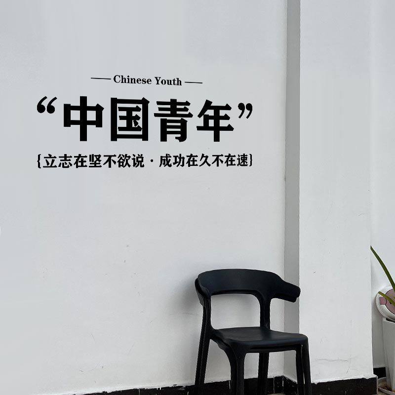 中国青年复古墙贴觉醒年代励志墙贴网红卧室墙壁装饰字贴背景装饰,淘宝优惠券,粉丝福利购,淘宝优惠卷