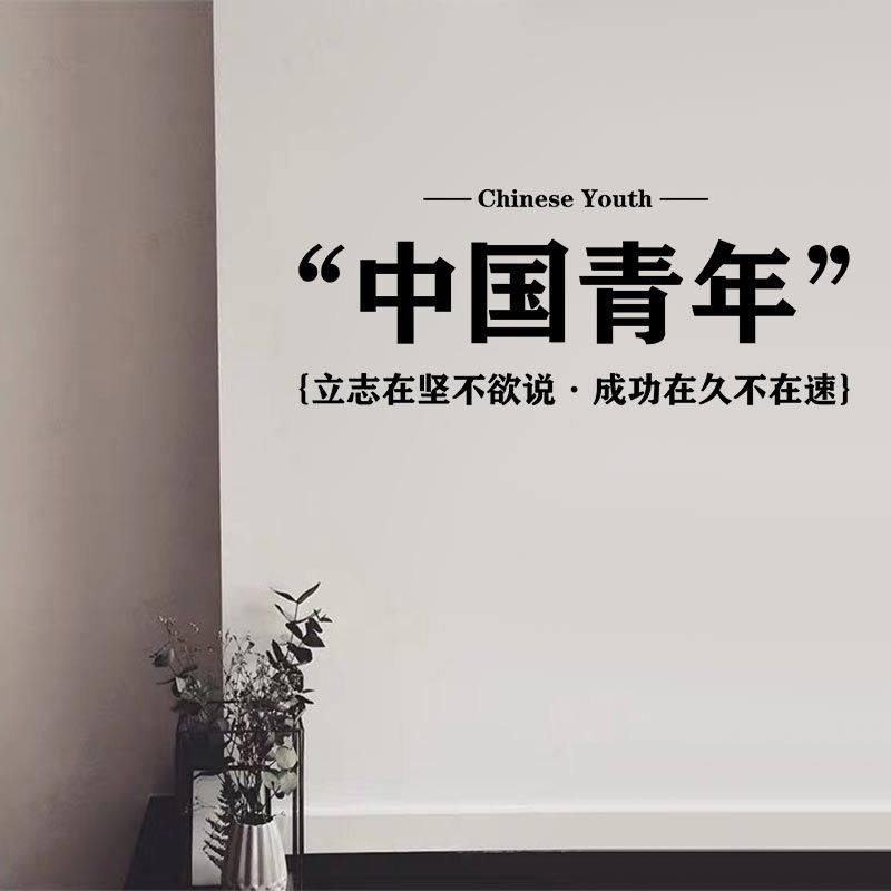 中国青年复古墙贴觉醒年代励志墙贴网红卧室墙壁装饰字贴背景装饰,淘宝优惠券,粉丝福利购,淘宝优惠卷