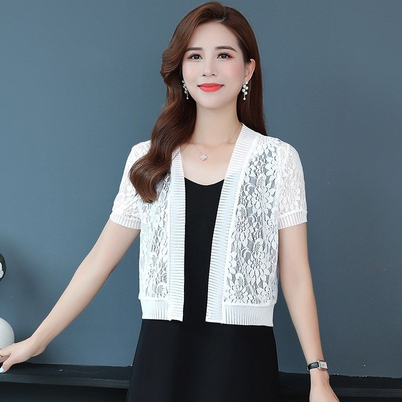夏女蕾丝小披肩配吊带裙子上衣短款防晒衣外搭空调开衫百搭薄外套,淘宝优惠券,粉丝福利购,淘宝优惠卷