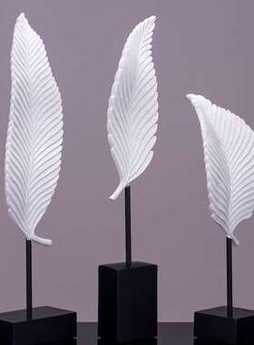 新中式家居电视柜树叶摆件轻奢玄关公司桌面摆设乔迁新居开业礼品