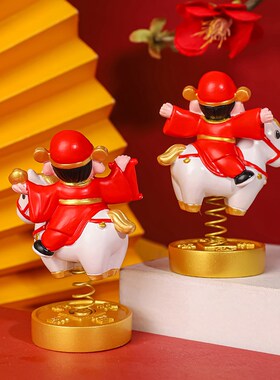 马上财神玄关柜台招财桌面小摆件创意办公室工位解压装饰用品摆件