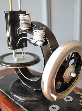 复古铁皮缝纫机模型摆件酒吧服装店创意工业风装饰品橱窗陈列道具