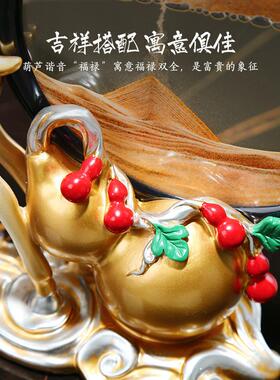 引进财富宝鹿创意葫芦流沙画饰品轻奢高端客厅入口装饰新家搬家礼
