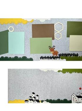 绿色系小清新班级环创主题墙面文化墙幼儿园小学大黑板报墙贴装饰