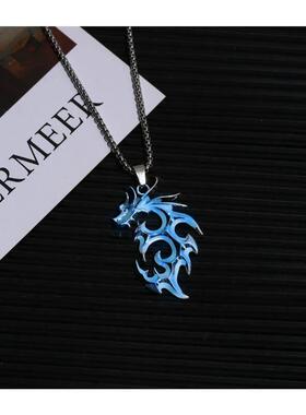 夜光火焰龙狼王项炼儿北境北极吊坠北京北靖炫彩狼发光的北镜狼牙