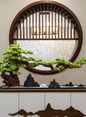 威弗列德办公室桌面玄关装饰盆景大型仿真迎客松罗汉松美人松摆件