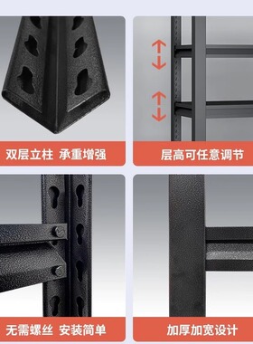 家用客厅卧室多层加厚钢制收纳架