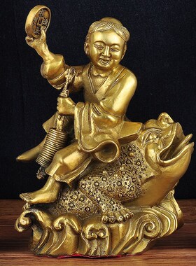 刘海戏金蟾家居客厅玄关装饰品铜工艺品摆件公司店铺商务开业礼品