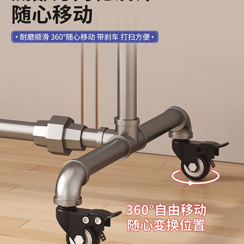 服装店展示架落地卧室挂衣架带轮子家用客厅阳台晾衣架铁艺龙门架 - 图1