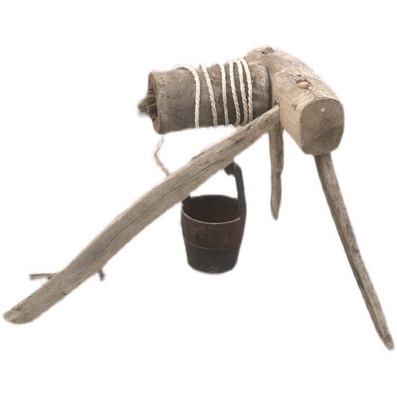 民俗怀旧老物件古代灌溉工具老辘轳木辘轳水桶旧木桶打水辘轳水井,淘宝优惠券,粉丝福利购,淘宝优惠卷