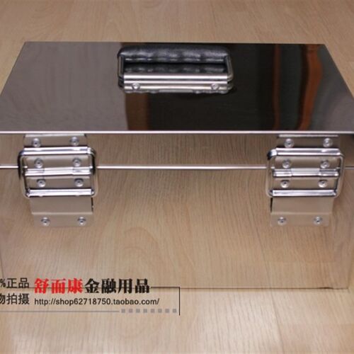 不锈钢款箱财会钱箱大号印章箱盒子双锁扣票据箱耐用工具箱尾零箱 - 图0