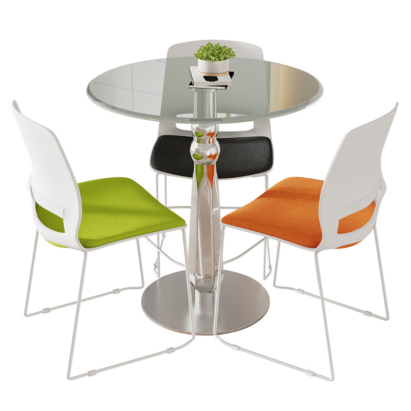 玻璃桌子家用小户型阳台商用接待餐桌洽谈桌椅组合钢化玻璃小圆桌,淘宝优惠券,粉丝福利购,淘宝优惠卷