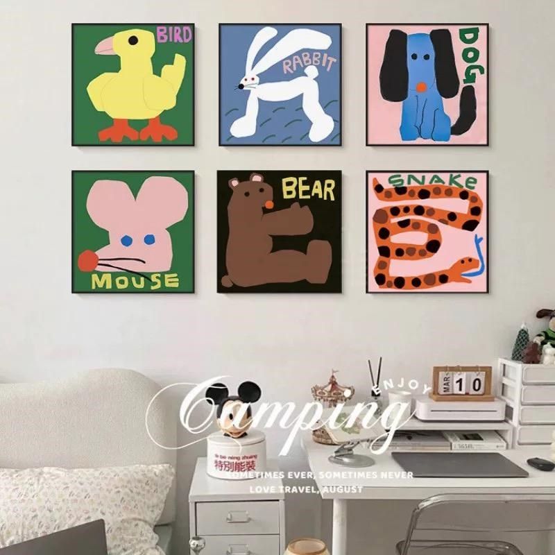 源头工厂多巴胺小动物卧室装饰画卡通可爱儿童房挂画床头柜摆画,淘宝优惠券,粉丝福利购,淘宝优惠卷