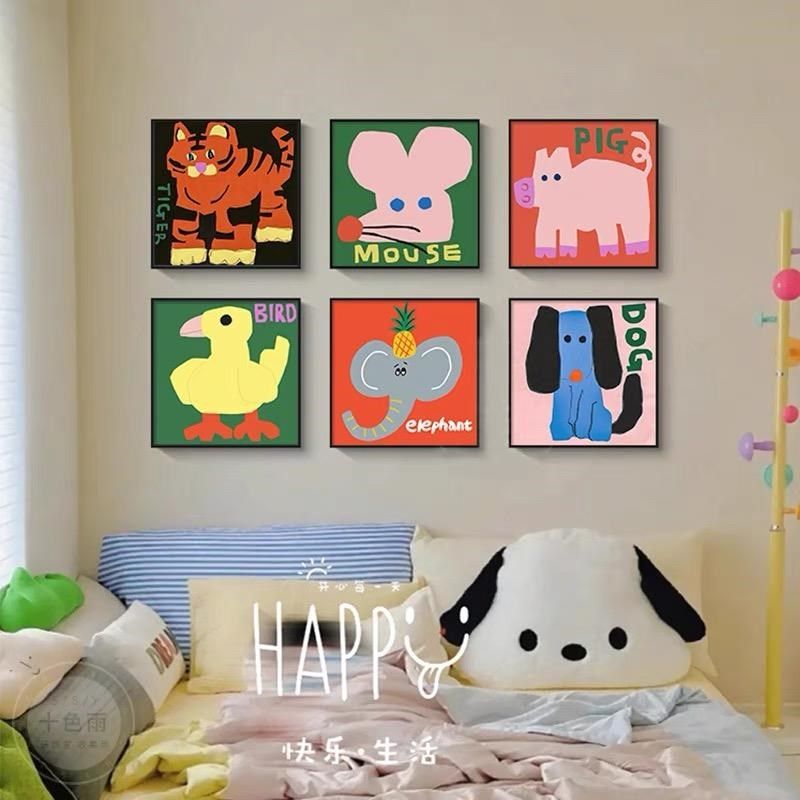 源头工厂多巴胺小动物卧室装饰画卡通可爱儿童房挂画床头柜摆画,淘宝优惠券,粉丝福利购,淘宝优惠卷