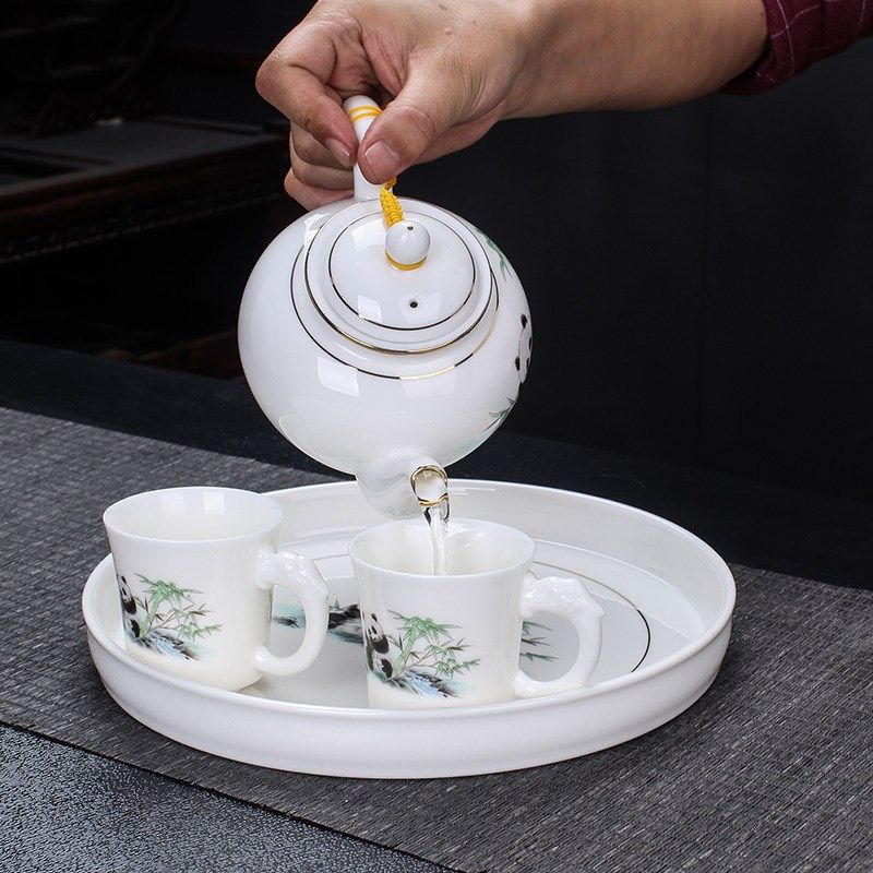 带托盘羊脂玉茶具套装带把有耳防烫茶杯整套功夫茶壶泡茶具茶盘,淘宝优惠券,粉丝福利购,淘宝优惠卷