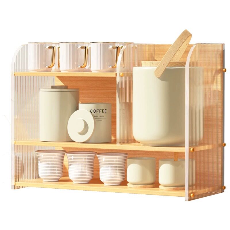 Desktop storage rack dining table water cup storage desk layered cup rack storage rack teacup tea set multi-layer display rack