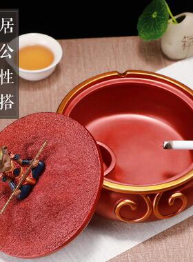 大圣带盖子烟灰缸创意抖音烟灰缸客厅防飞灰中式复古悟空防风烟缸